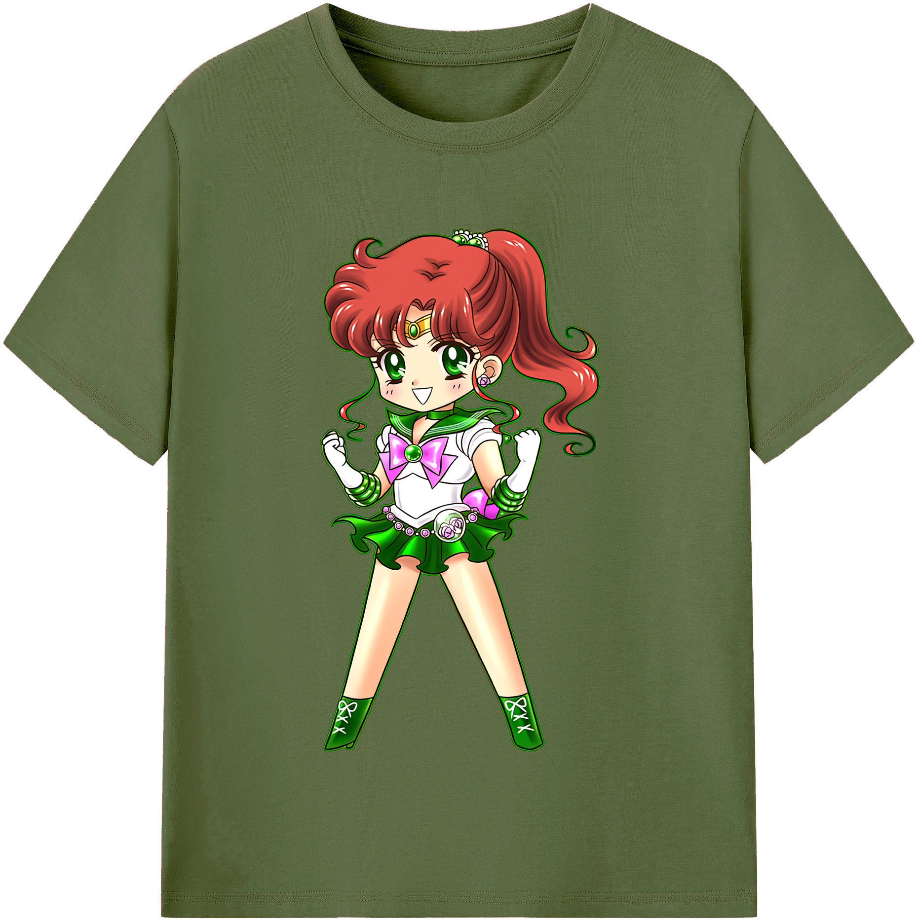 （画像用） 美少女戦士セーラームーン 木野 まこと きの まこと Sailor Moon Kino Makoto （セーラージュピター；Sailor Jupiter） 綿100％半袖Tシャツ（フロントプリント）